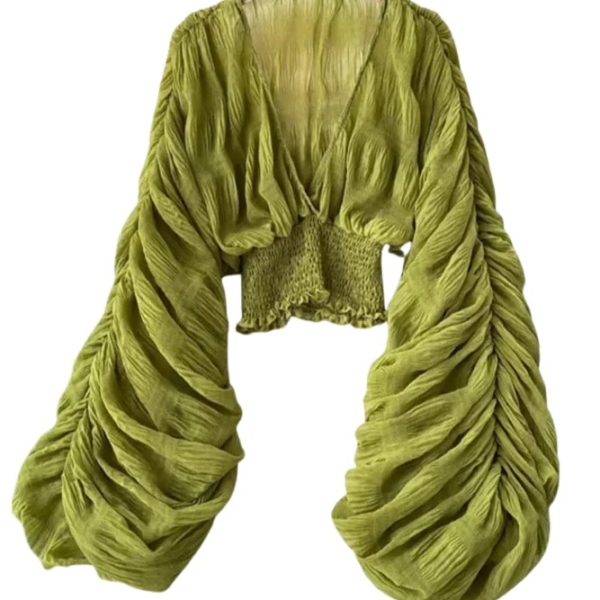 Olive Blouse Coverup